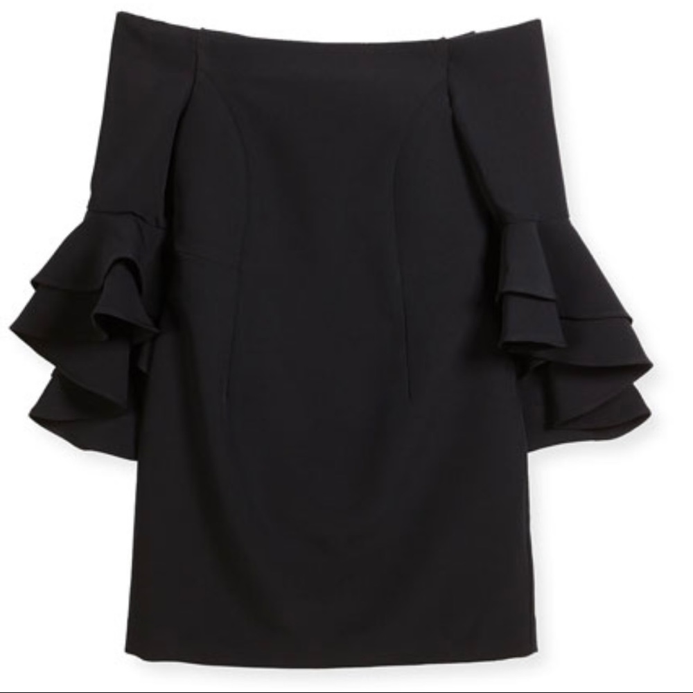 Milly Minis Samantha Italian Cady Dress Black